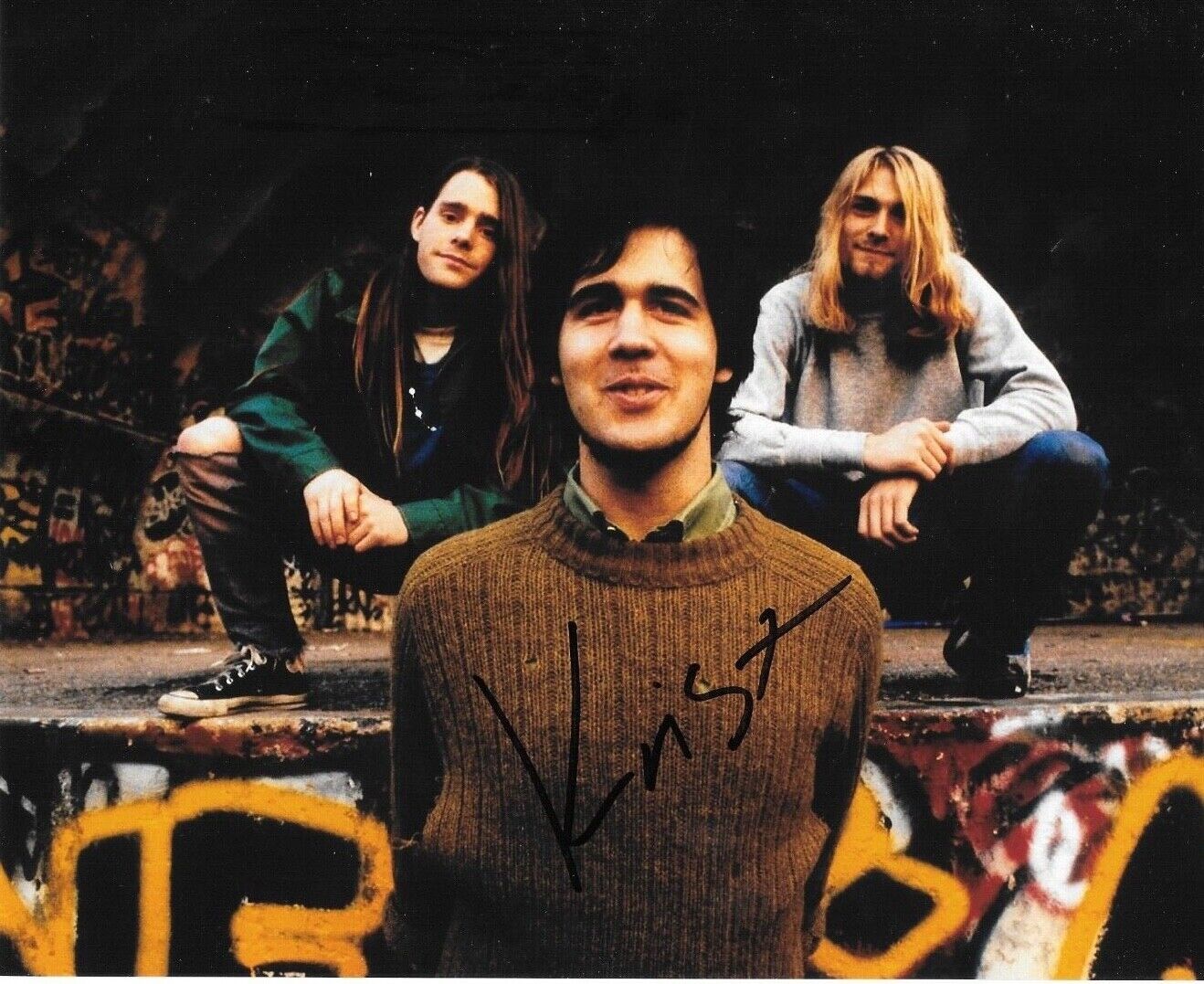 * KRIST NOVOSELIC * signed 8x10 Photo Poster painting * NIRVANA BASSIST * COA * 1