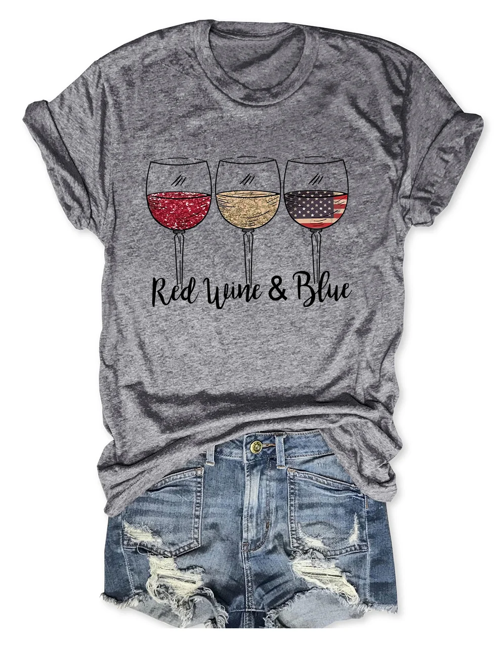 Red Wine and Blue T-Shirt
