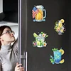 (US Local)6Pcs Acrylic Wine Glasses Diamond Painting Fridge Magnet for Adults Beginners Craft Kit