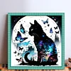 Black Cat Butterfly-11CT Stamped Cross Stitch 40*40cm