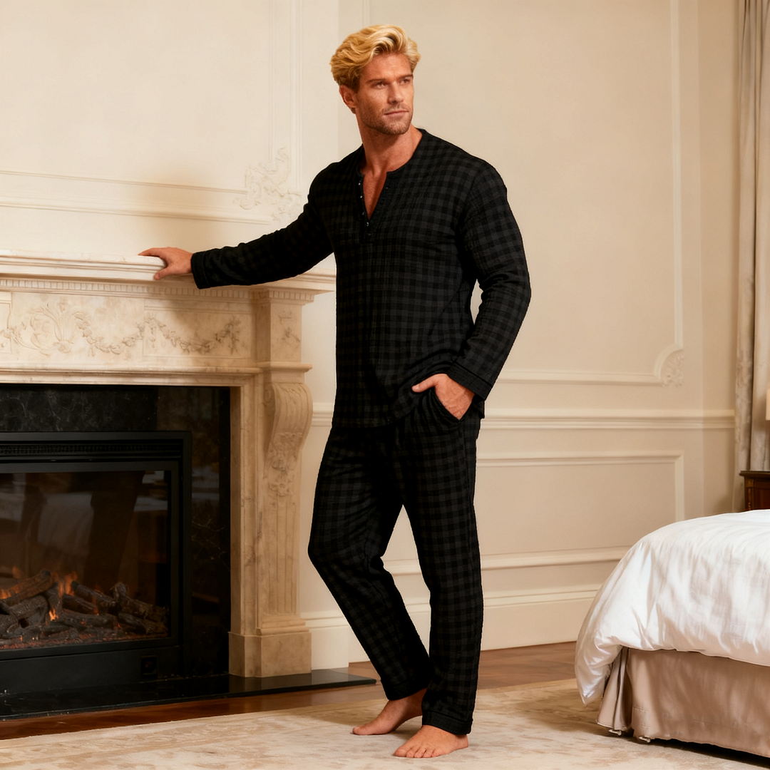 Men's Autumn/Winter Warm Christmas Daily Pajama Set-inspireuse