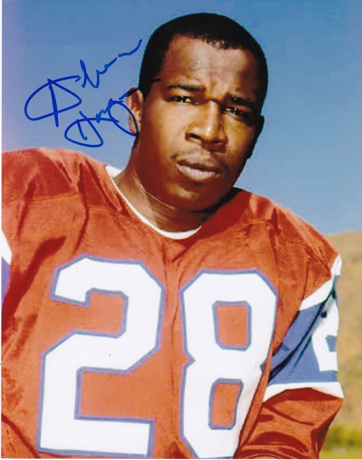 ABNER HAYNES DENVER BRONCOS ACTION SIGNED 8x10