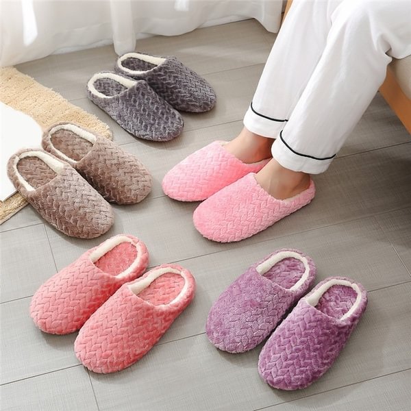 New Fashion Womens Mens Striped Warm Anti-Slip Shoes Soft Cotton Slippers Home Indoor Sandal - Shop Trendy Women's Fashion | TeeYours