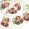 6PCS DIY Diamond Art Greeting Cards Christmas Angel Congratulations Cards & Gift