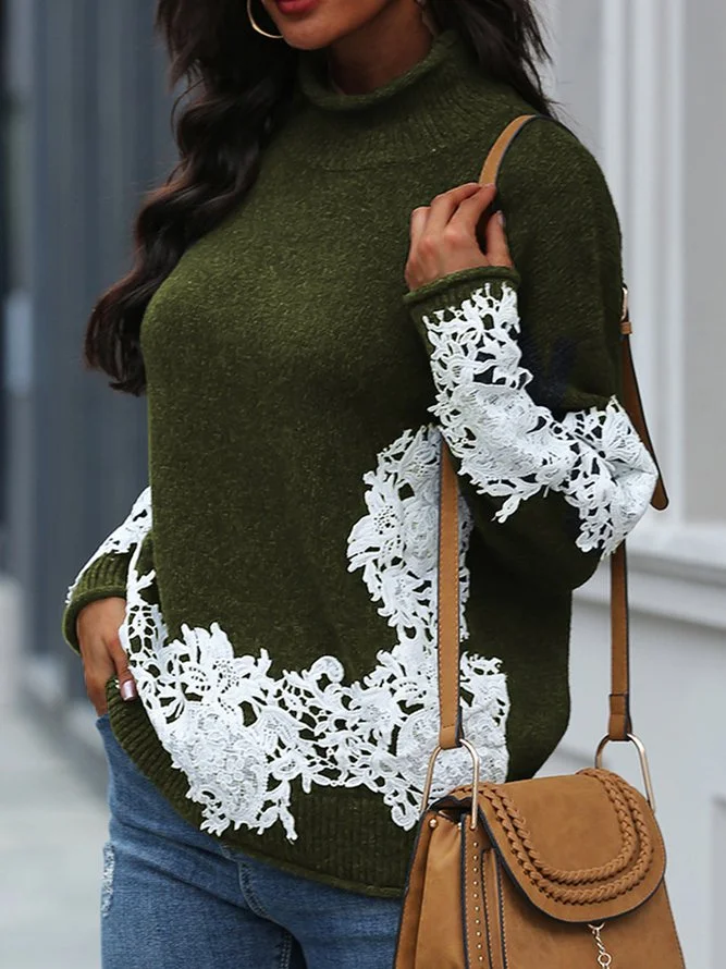 Guipure Lace Casual Sweater