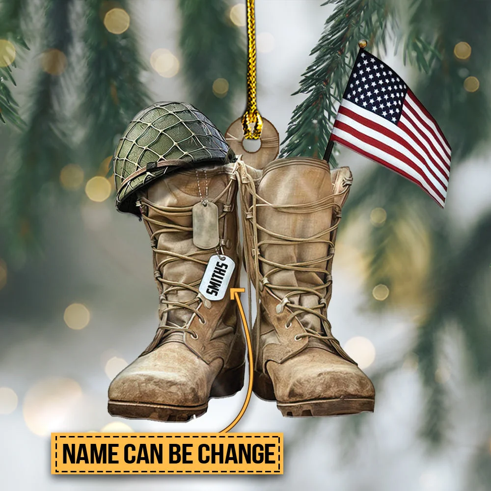 ARMY BOOTS PERSONALIZED ORNAMENT