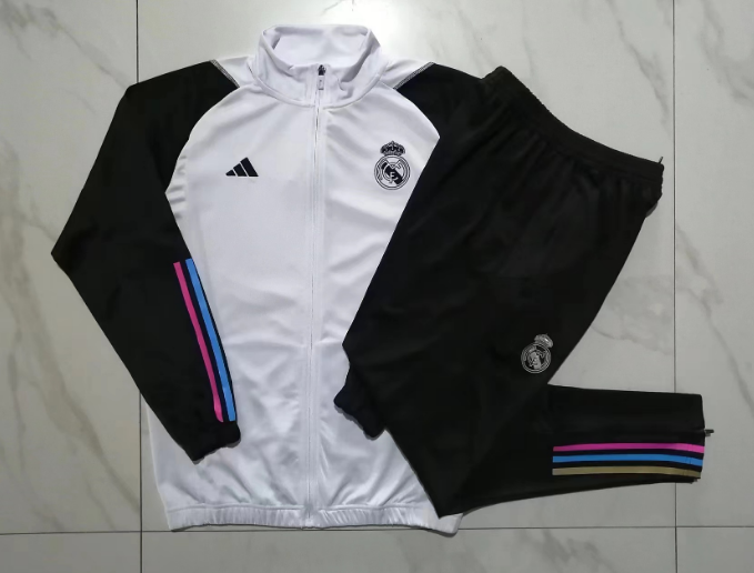 23/24 Real Madrid Long Zipped Jacket White Set