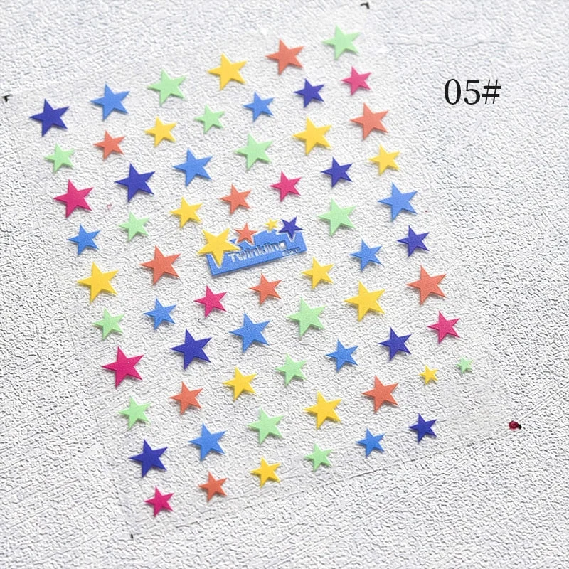 1PC 3D Nail Stickers Valentines's Day Heart Love Self-Adhesive Slider Letters Nail Art Decorations Stars Decals Manicure Tool-Nail Inspo