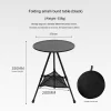 Outdoor Aluminum Alloy Triangular Folding Small Round Table Portable Adjustable Camping Table Tripod Stainless Steel Table Ultra-Light Camping Tea Table Dining Table Self-Driving Tour