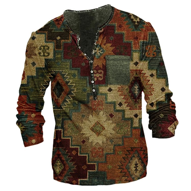 Men's Outdoor Western Ethnic Pattern Tactical T-shirt