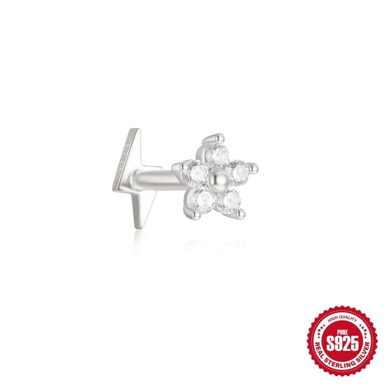 1 Piece 925 Sterling Silver Devil’s Eye Star Moon Ear Studs