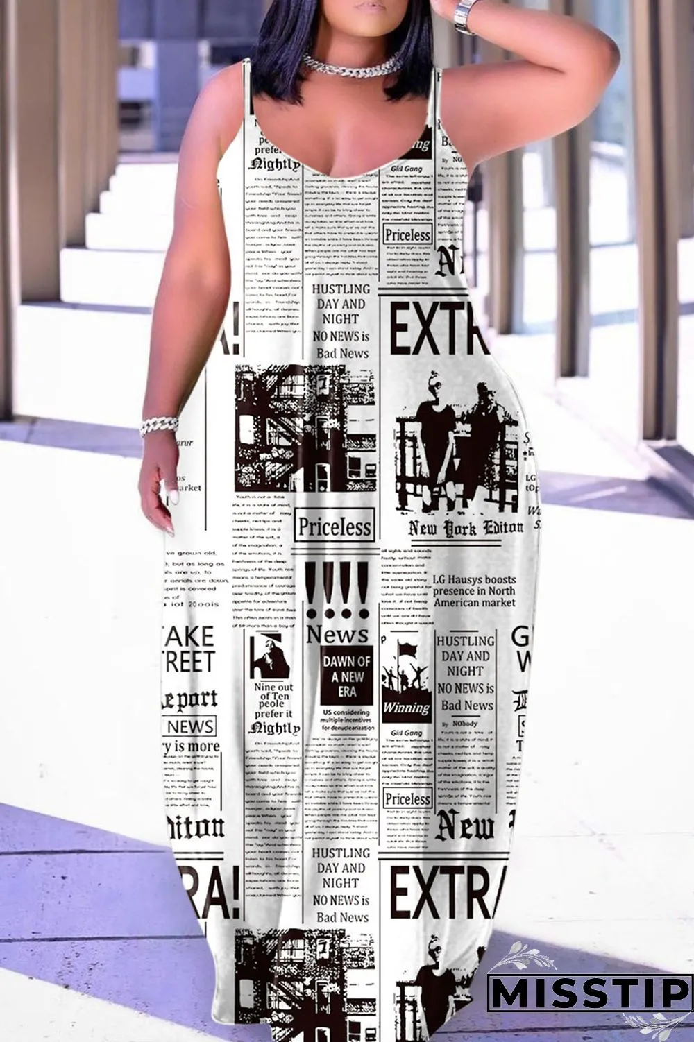 Pink Sexy Casual Print Backless Spaghetti Strap Long Dress Dresses