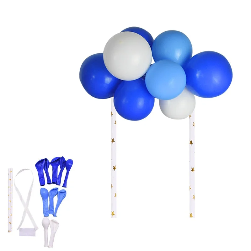 1set Creative 10pcs 5inch Balloon Cake Topper Set Birthday Party Decoration Cake Toppers Baby Shower Wedding Decor Supplies