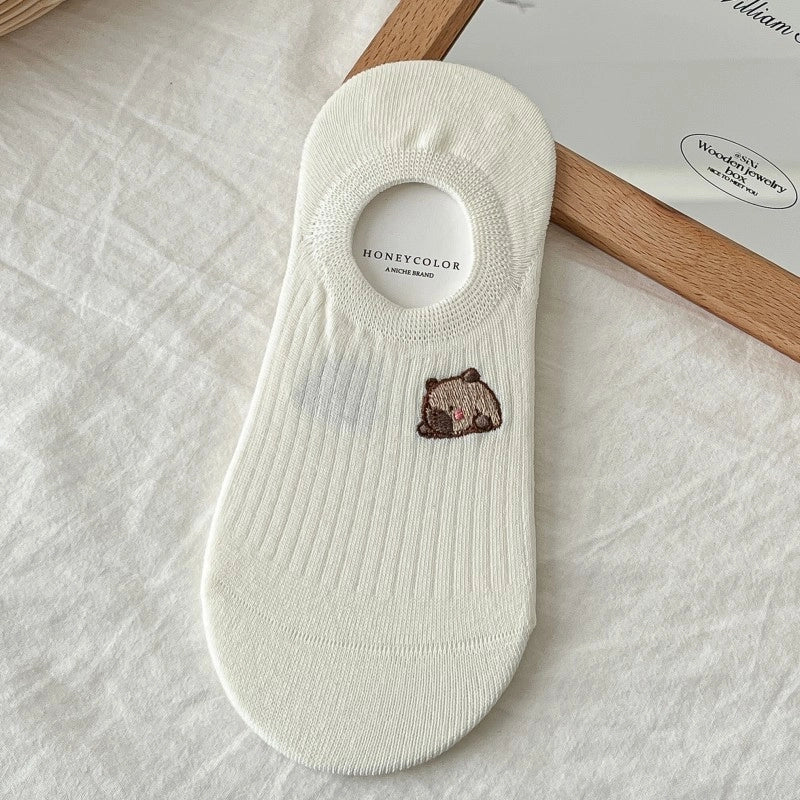 Socks Women’s Mid-tube Socks Cotton Socks Spring And Summer Sweat-absorbent Sports Cotton Socks White Women’s Socks Embroidered Kabibala Tide Socks