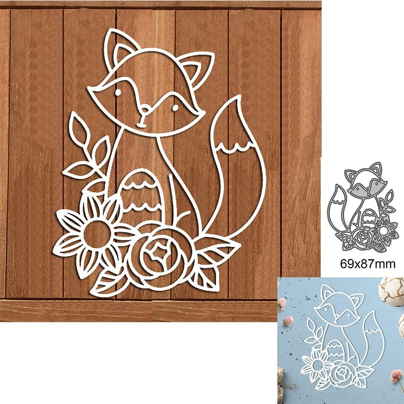 Cute Little Fox Metal Cutting Dies For DIY Scrapbook Cutting Die Paper Cards Embossed Decorative Craft Die Cut New