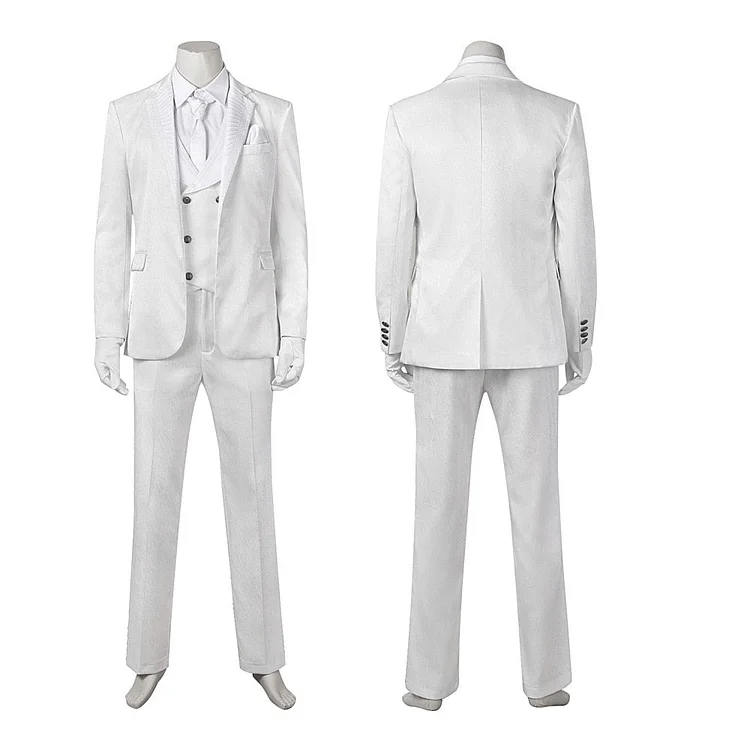 Moon Knight Costume Halloween Cosplay White Suit for Men-elleschic