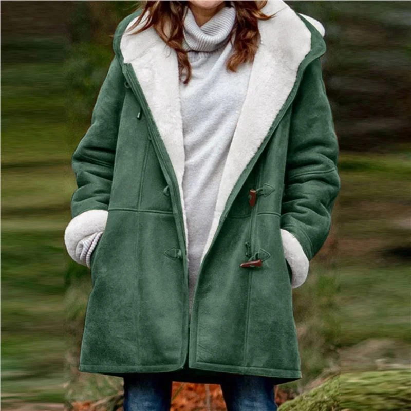 Athvotar Athvotar 2025 New Plus-Coat Pocket Women's Coat Stylish Elegance