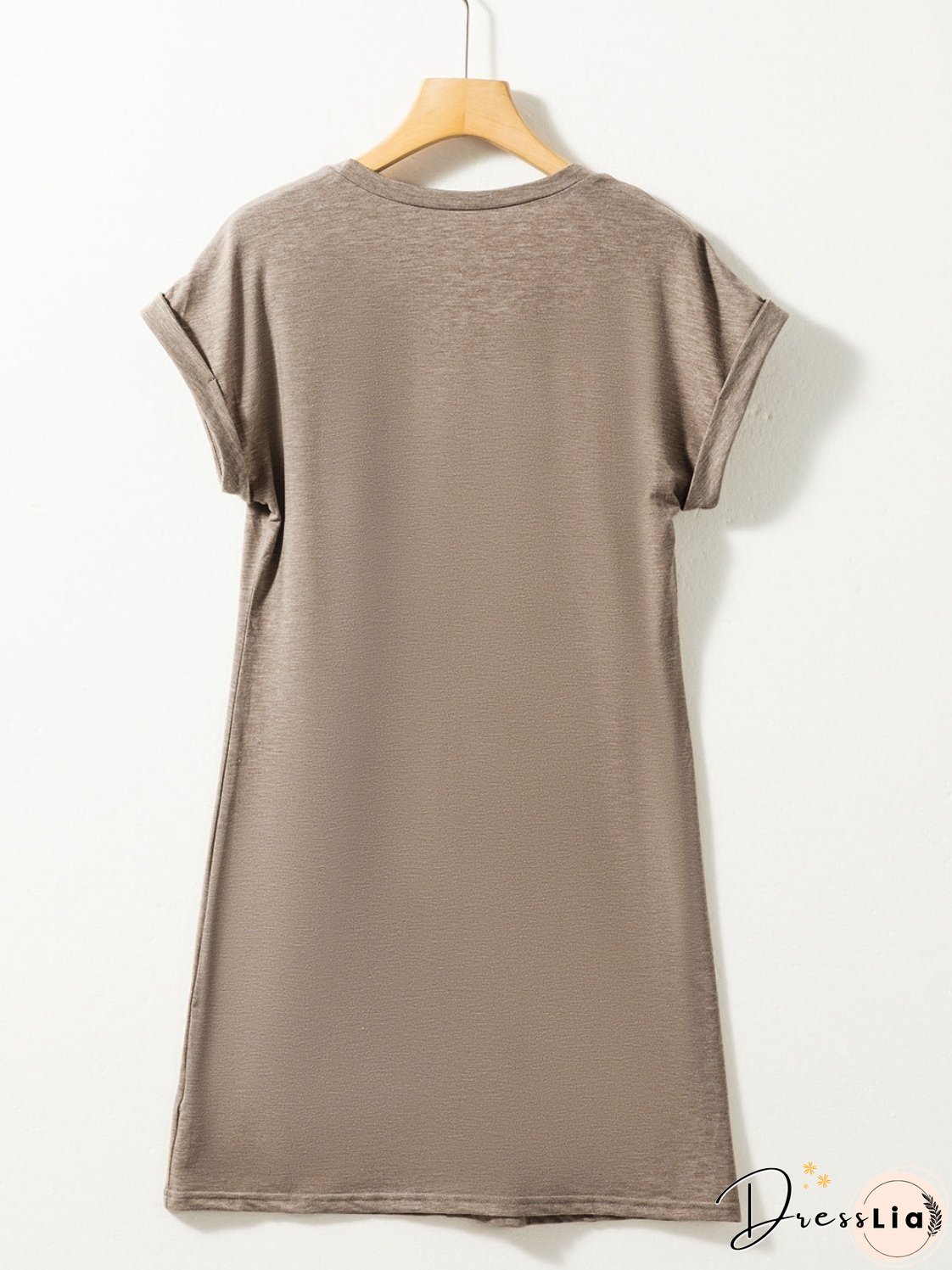 Exposed Seam Round Neck Mini Dress