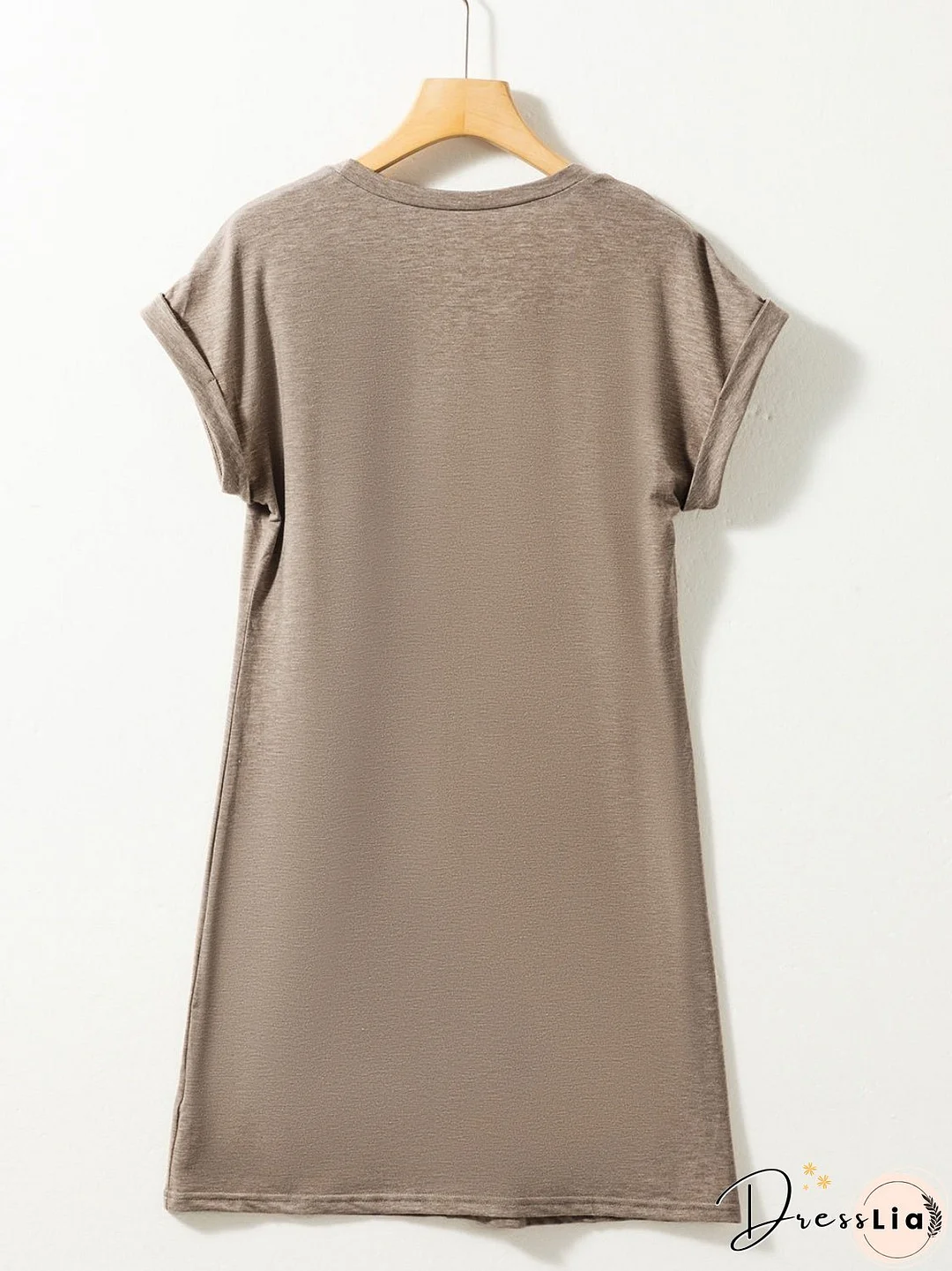 Exposed Seam Round Neck Mini Dress