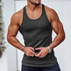 Men's Solid Color Fitness Sports Slim Knitted Vest by Inlyline