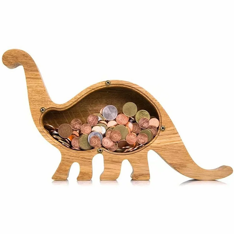 Personalized Dinosaur Wooden Piggy Bank Custom Name Gifts for Kids
