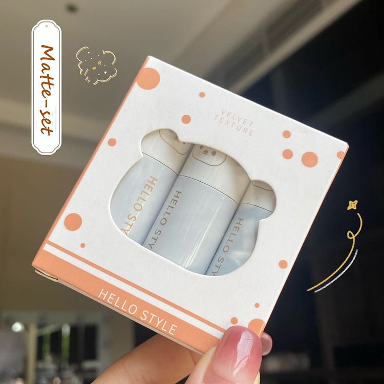 [3 sticks]Hello Style Cute Bear Lipstick Set