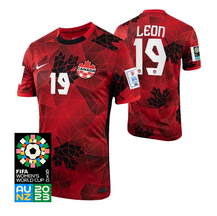 Canada Adriana Leon 19 Men's Home Shirt Kit World Cup 2023