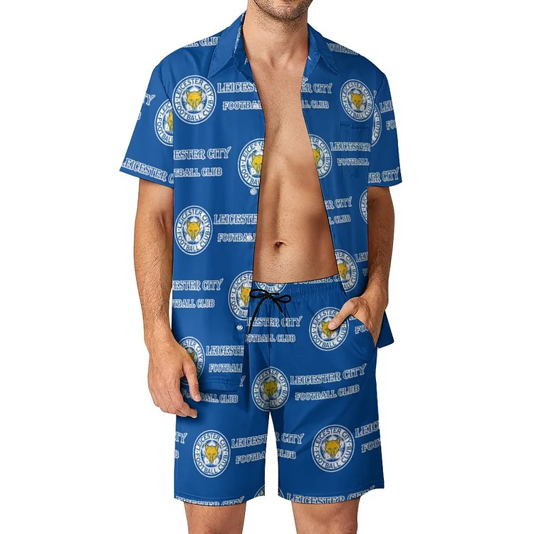 Leicester City Costume De Plage À Manches Courtes Avec Poches Chemise Hawaïenne