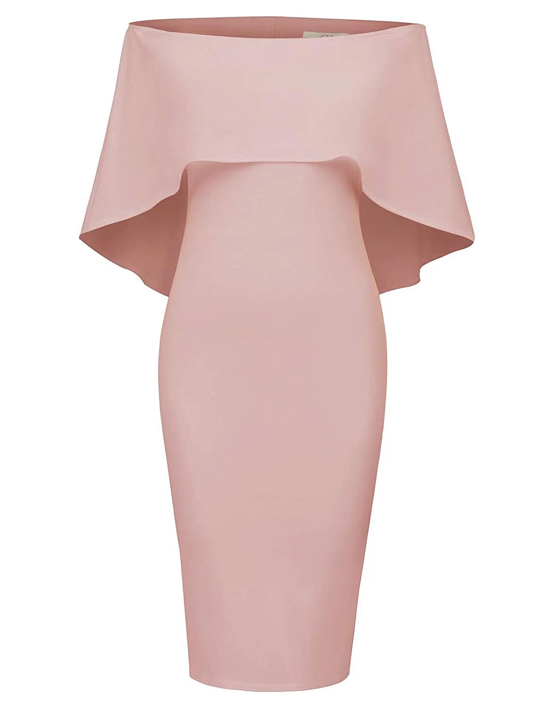 Women Off Shoulder Batwing Cape Midi Dress