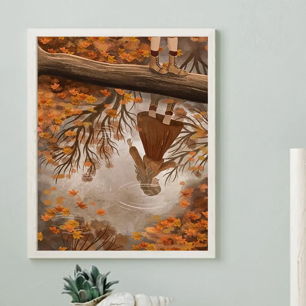 Full Round Diamond Painting 40*50cm - Autumn Atmosphere Girl