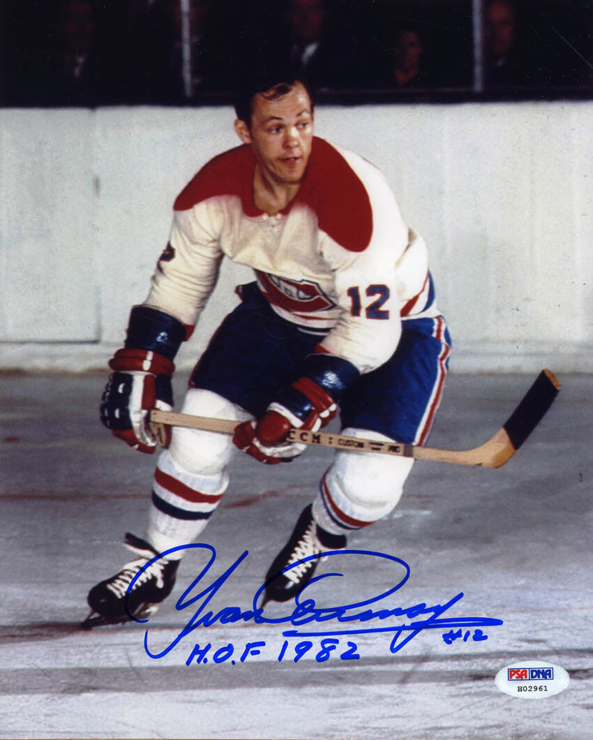 Yvan Cournoyer SIGNED 8x10 Photo Poster painting + HOF 82 Montreal Canadiens PSA/DNA AUTOGRAPHED