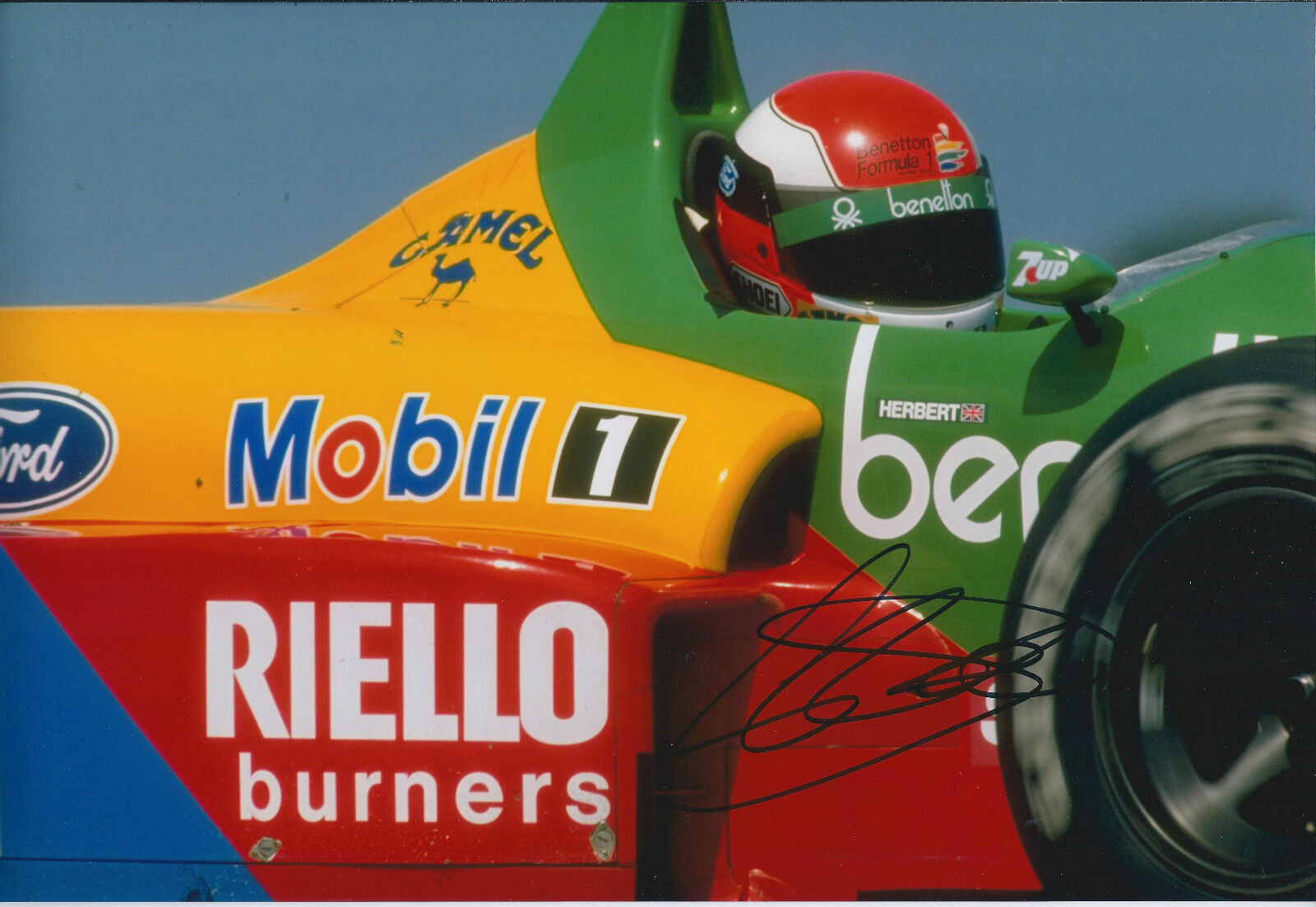 Johnny HERBERT SIGNED Autograph 12x8 Photo Poster painting AFTAL COA Brazilian Grand Prix RIO