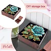 Diamond Painting Wooden Blue Rose 4 Slots Diamond Painting Storage Box for Adult Beginner
