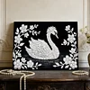 uk.everydayedeals DIY Pearl Painting With Frame - Handmade Self-Adhesive Pearls - Swan(20*30cm)