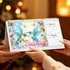 Bird Diamond Art Monthly Flip Tabletop Calendar January 2027 - December 2028 Small Desktop Calendar Planner 24 Months for Living Room Bedroom Office Desk Gift Giving