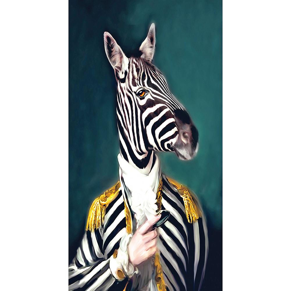 

45*85CM-Round Drill Diamond Painting-Zebra Gentleman (Big Size), 501 Original