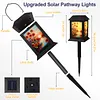 2 Pack Solar Lanterns Outdoor Waterproof Vintage Long Lasting Hangings Lamp 14x4inch Garden Yard Patio Deck Lighting for Outdoor Decor