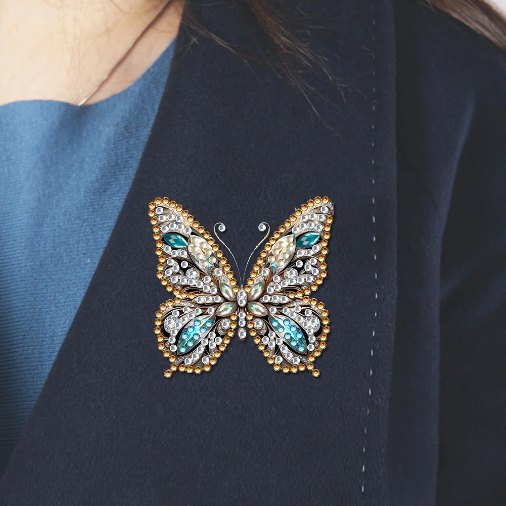 4pcs Butterfly DIY Diamond Painting Brooch Brooch Jewelry Kit DIY Diamond Pins