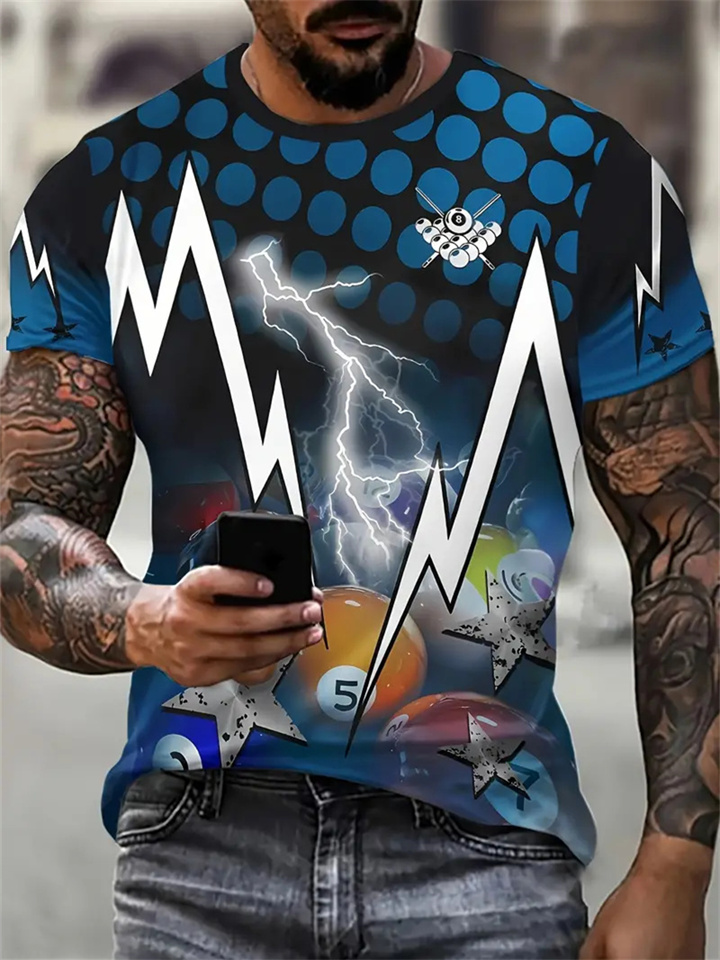 Men's Summer 3D Printing Short-sleeved T-shirt Men's Round Neck Short-sleeved Animal Print T-shirt
