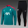2024/2025 Liverpool Half-Pull Training Suit Green Jersey 1:1 Thai Quality Set