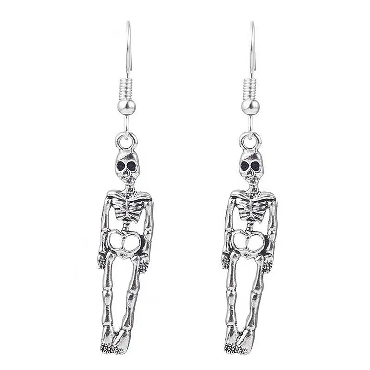 Halloween - Halloween Skull Drop Earrings - 2