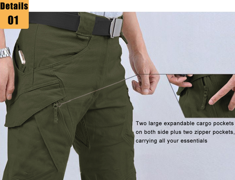 Men's Tactical Pants with 9 Pockets Rip-Stop Lightweight Work Cargo Pants