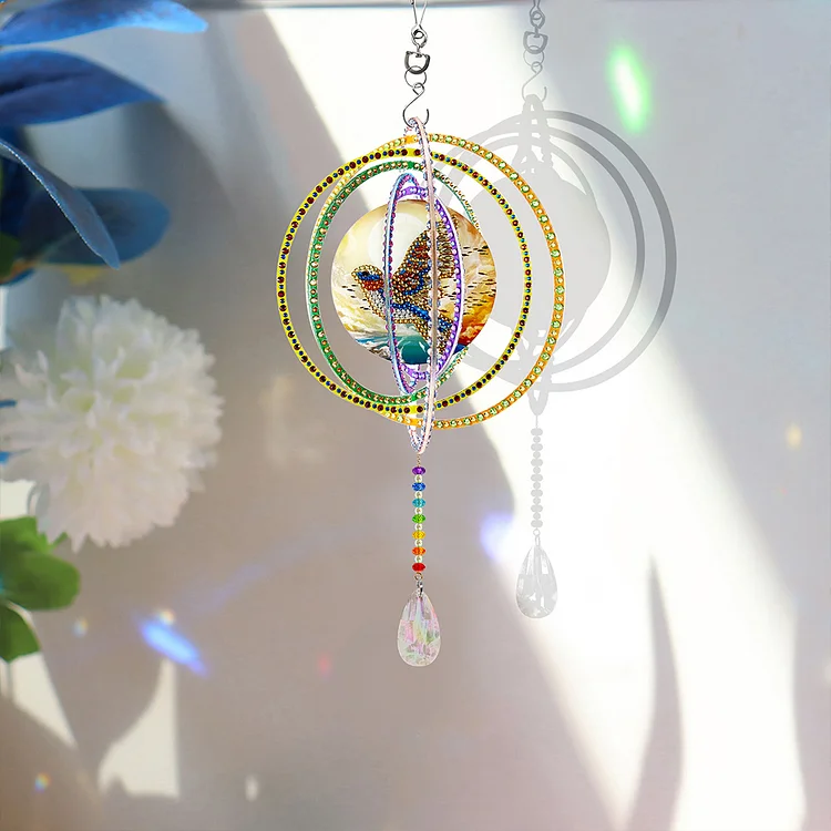 14 Pcs Valentines Day Rainbow Double Sided Diamond Painting Art Keychain  Pendant