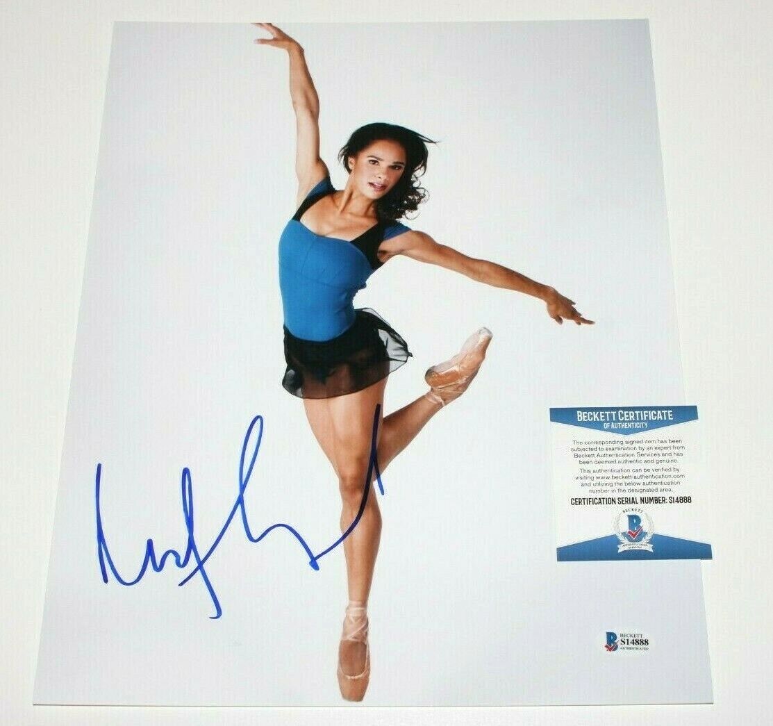 SEXY MISTY COPELAND SIGNED 11x14 Photo Poster painting BECKETT COA BAS BALLET SUPERSTAR DANCER