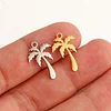 5Pcs/Lot Sweet Coconut Tree Palm Charms 12x18mm Stainless Steel Plant Pendants for Earrings Necklace Jewelry Making Accessories