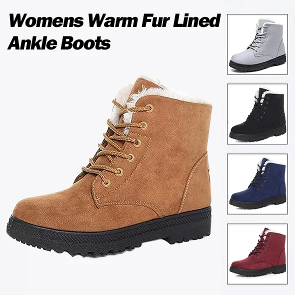 Women Warm Fur Lined Ankle Boots
