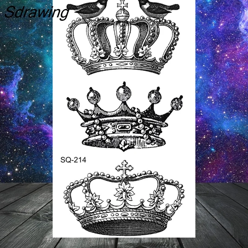 Sdrawing Bow Henna Crown Temporary Tattoos For Women Adult Girl Kids Butterfly Dream Catcher Fake Tattoo Neck Arm Hands Small Tatoo