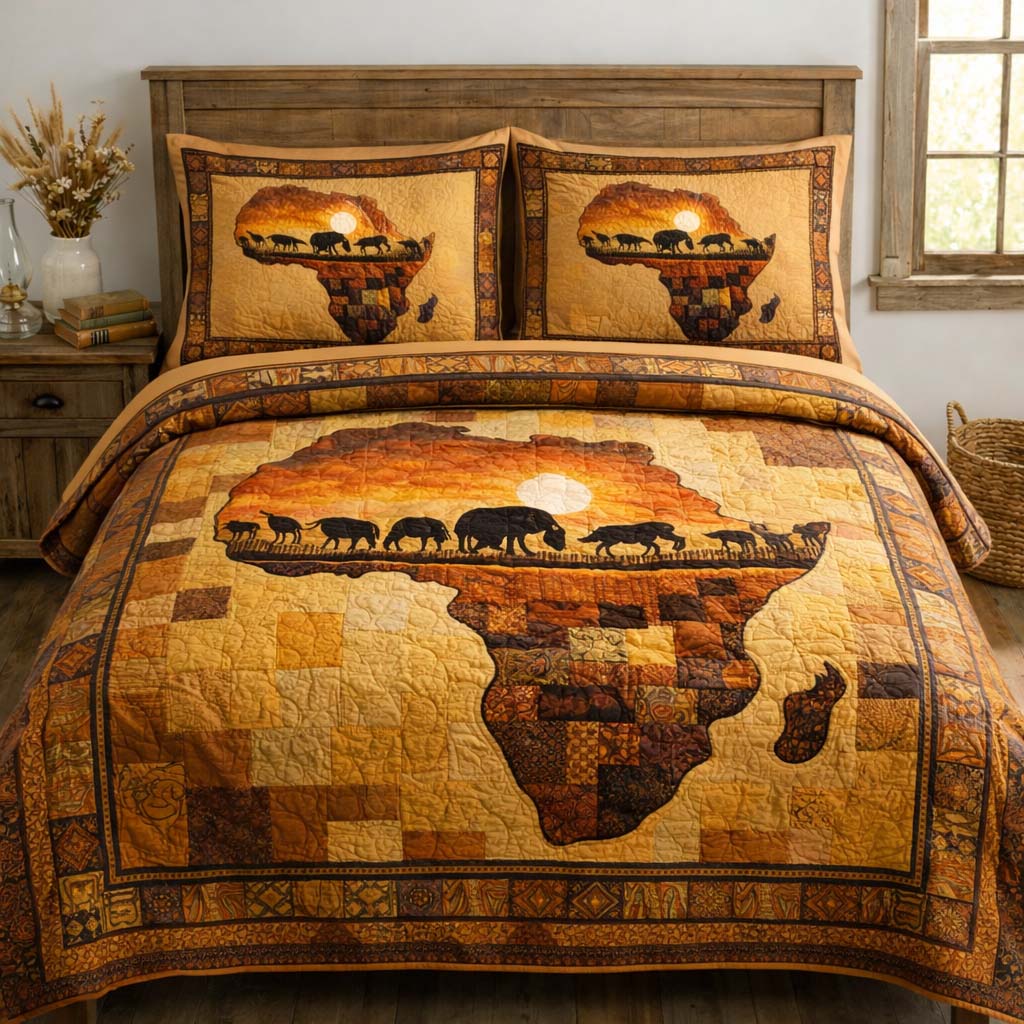 Savanna Journey 3-Piece Quilted Bedding Set GFTOQA2154