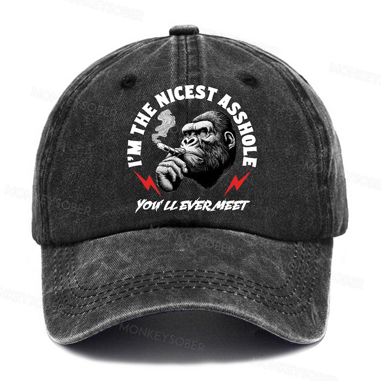 I'm The Nicest Asshole You'll Ever Meet  Washed Baseball Caps