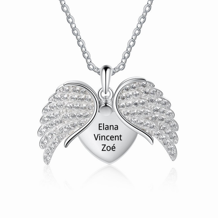 Necklace 2 personalized name Wing
